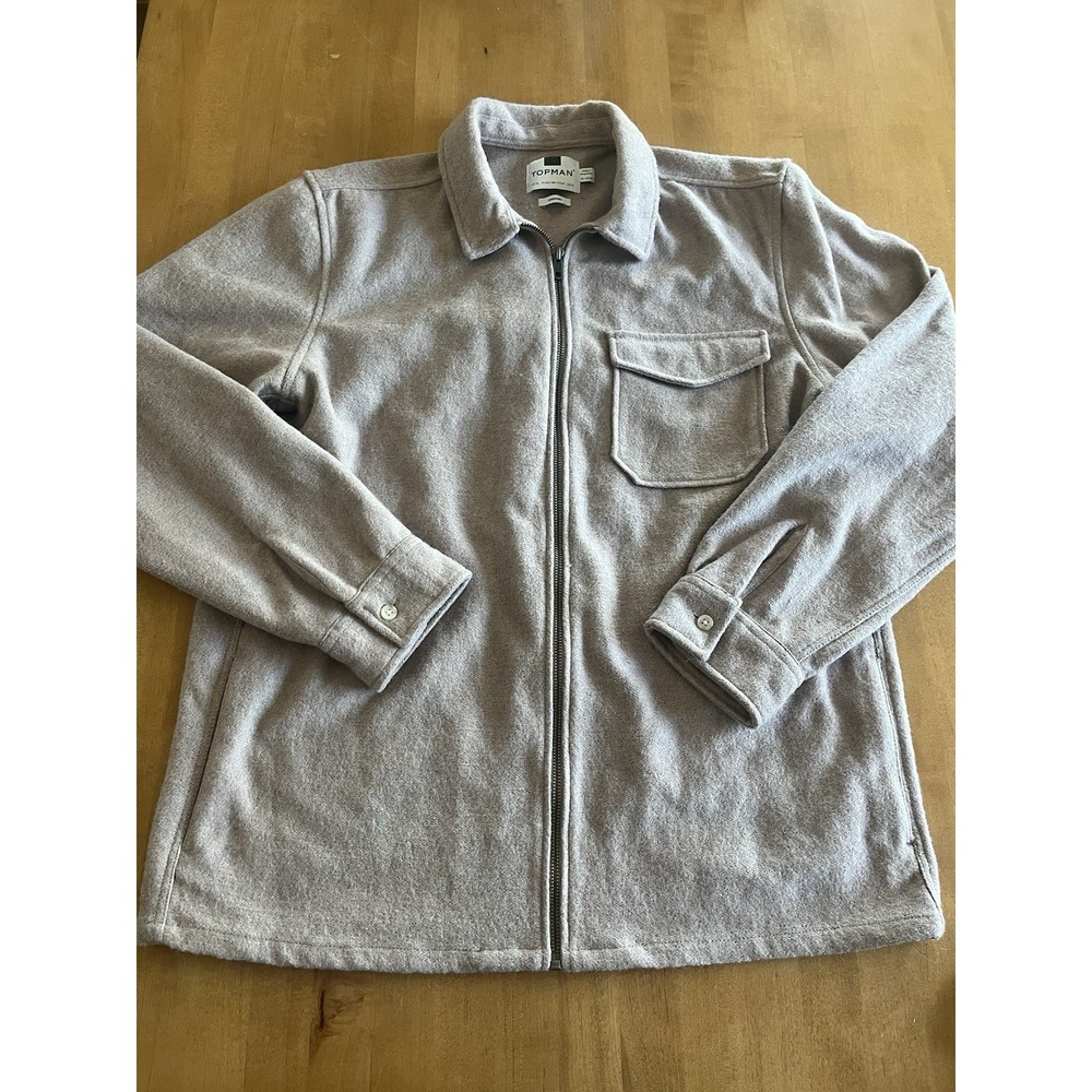 Vintage Topman Men's Overshirt Jacket Beige Sz XL Shacket Lumberjack Country